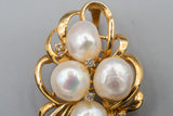 14K Yellow Gold, Diamond, and Baroque Pearl Enhancer 6.9g