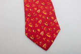 Salvatore Ferragamo Silk Tie Red with Flowers and Leaves