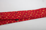 Salvatore Ferragamo Silk Tie Red with Flowers and Leaves