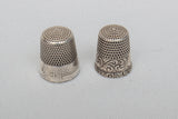 Columbian Exhibition Silver Thimble, Other Sterling Thimble, and Scissors