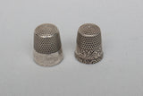Columbian Exhibition Silver Thimble, Other Sterling Thimble, and Scissors