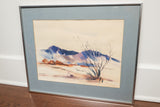 Robert Uecker Watercolor of Mountains and Dessert
