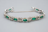 Clear and Green Vintage Rhinestone Bracelet