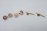 14K Gold with Platinum and Pearl Overlay Men’s Cufflinks and Buttons