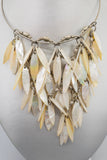 Mother of Pearl and Metal Choker Necklace