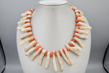 Paige Wallace Designs White and Red Coral Necklace HEAVY
