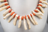 Paige Wallace Designs White and Red Coral Necklace HEAVY