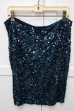 St John Couture Blue Sequin Beaded Skirt Size 14