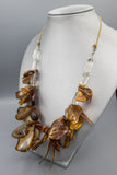Agate, Shell, and Clear Quartz Necklace