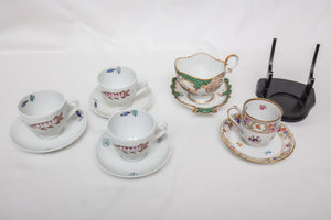 Arabia of Finland “Aquarium” Dresden, and Schumann Cup and Saucer Lot of 5